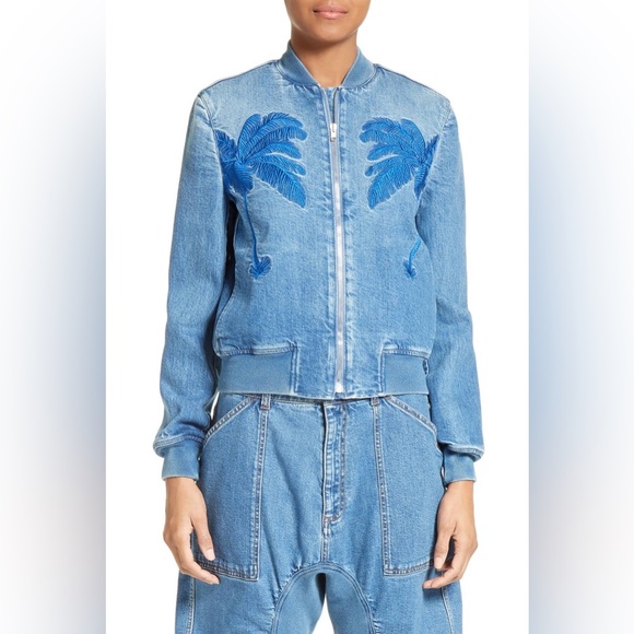 STELLA MCCARTNEY
Embroidered Denim Bomber Jacket, Blue XS - Picture 3 of 6